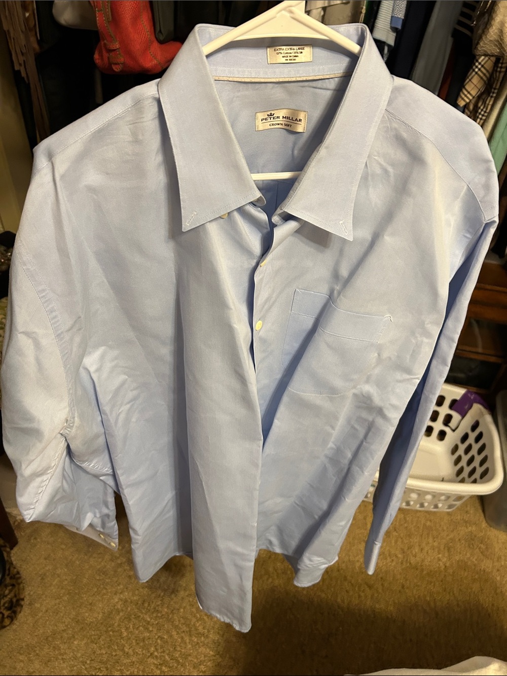 Peter Millar Pale Blue Point-Collar Dress Shirt